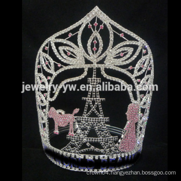 Large Diamond custom Eiffel Tower pageant tiara crown, custom sizes accept